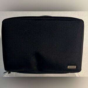AWAY LUGGAGE The Small Toiletry Bag in Black Silver Logo New!